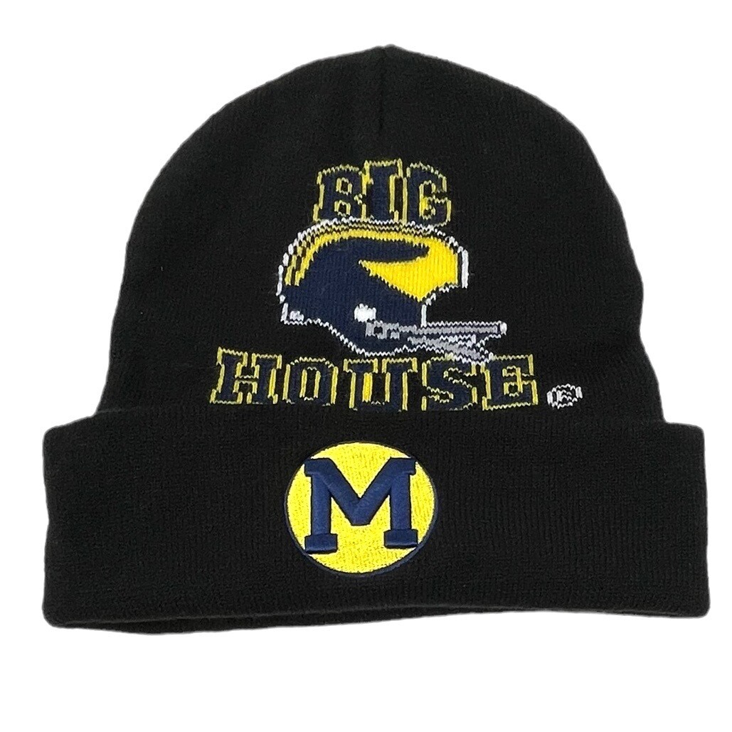 Michigan Wolverines Men’s Mitchell & Ness Black Team Origins Knit Hat