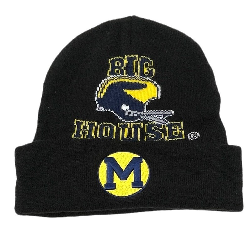 Michigan Wolverines Men’s Mitchell & Ness Black Team Origins Knit Hat