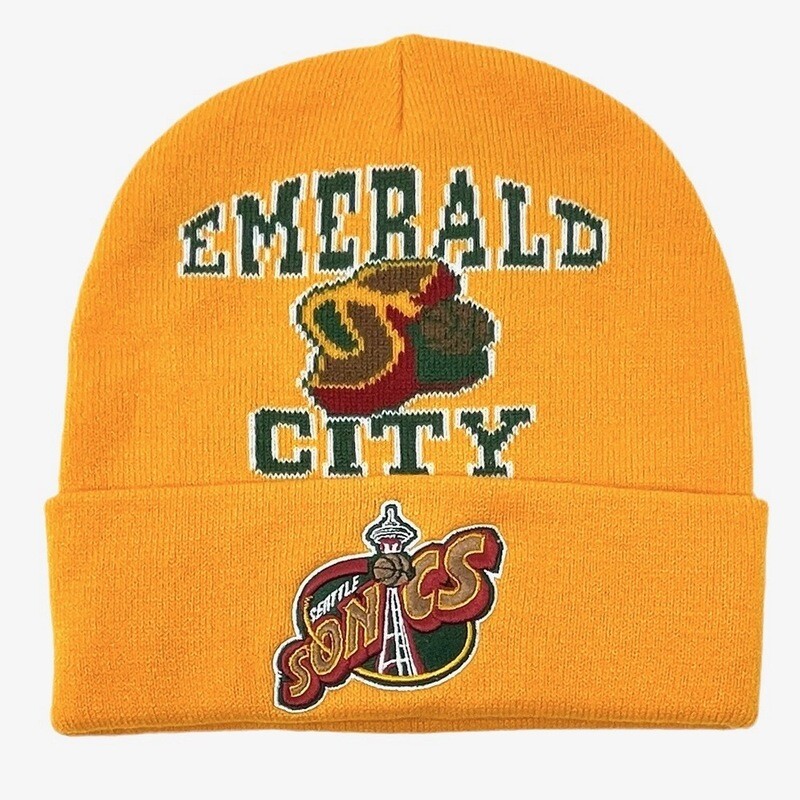 Seattle SuperSonics Men’s Mitchell & Ness Yellow Team Origins Knit Hat