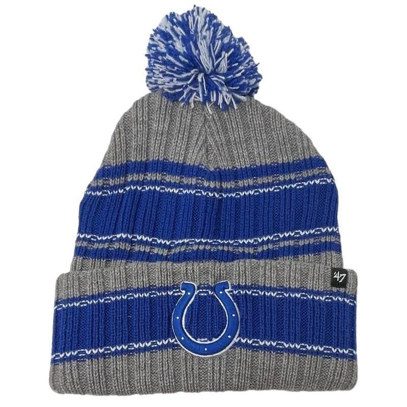 Indianapolis Colts Men's 47 Graphite Rexford Cuffed Pom Knit Hat