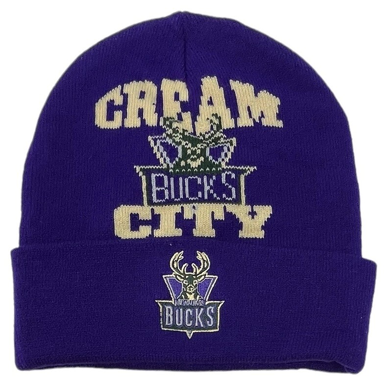 Milwaukee Bucks Men’s Mitchell & Ness Purple Team Origins Knit Hat