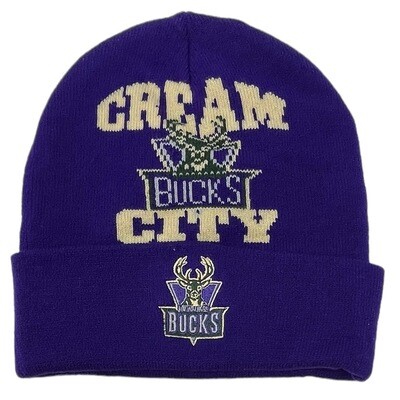 Milwaukee Bucks Men’s Mitchell & Ness Purple Team Origins Knit Hat