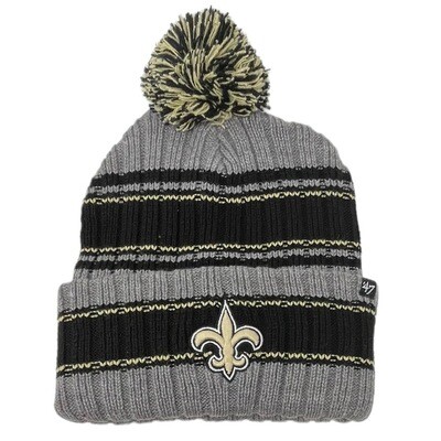 New Orleans Saints Men's 47 Graphite Rexford Cuffed Pom Knit Hat New Orleans Saints Men's 47 Graphite Rexford Cuffed Pom Knit Hat