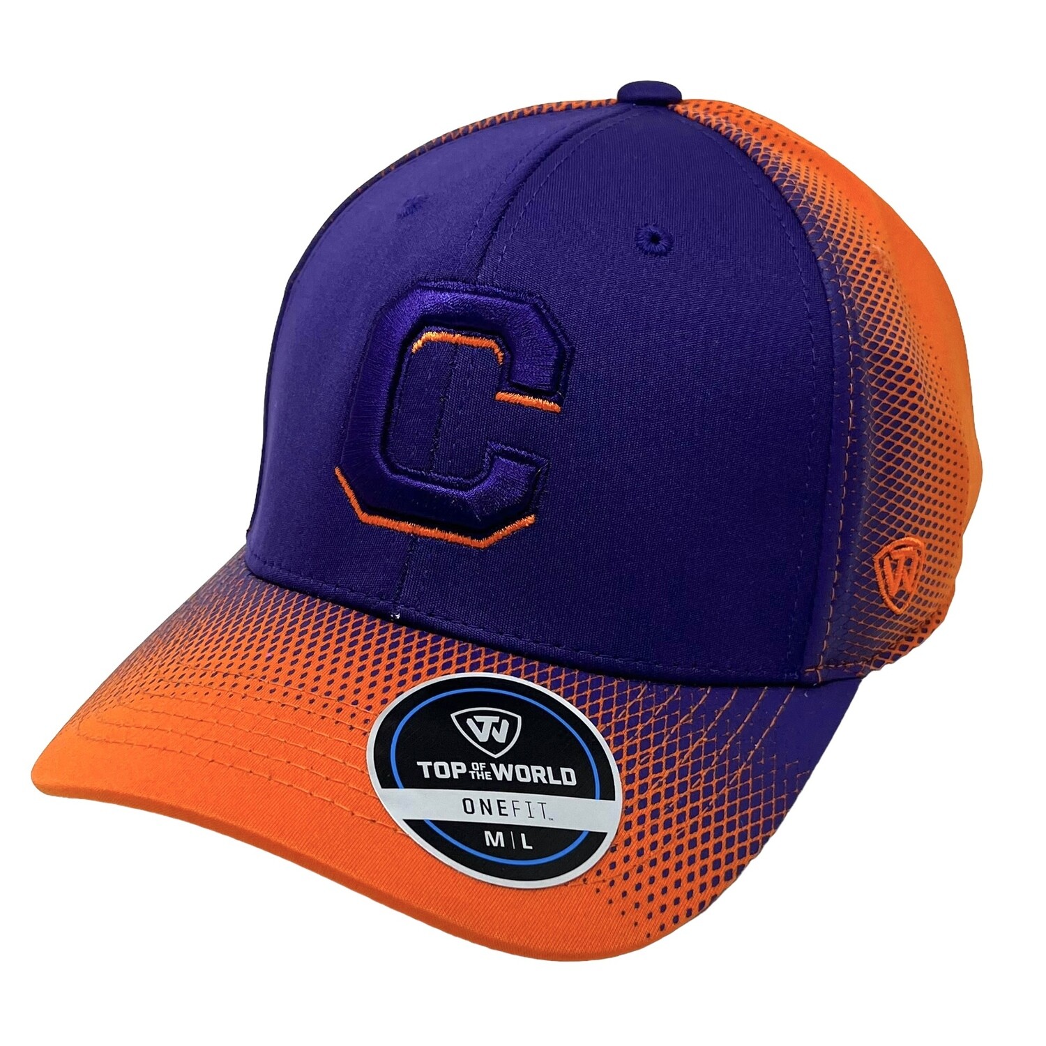 Clemson Tigers Men's One Fit Top of the World Adjustable Hat