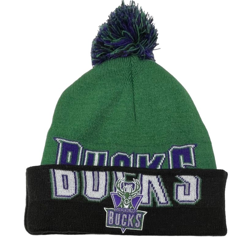 Milwaukee Bucks Men’s Mitchell & Ness Cuffed Pom Knit Hat