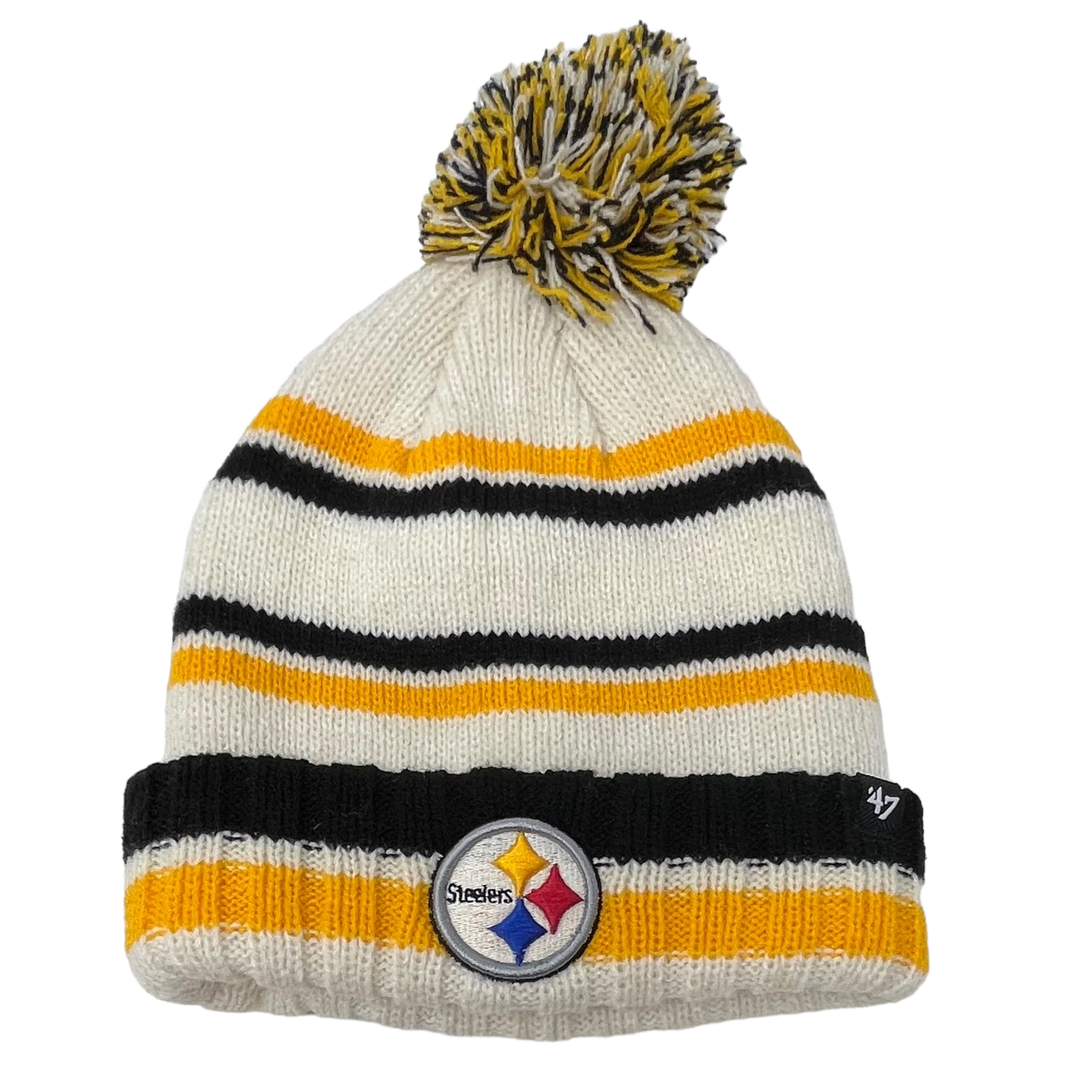 Pittsburgh Steelers Kids Cuffed Pom Knit Hat