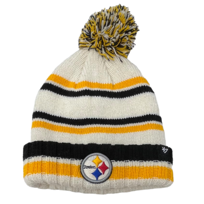 Pittsburgh Steelers Kids 47 Brand Cuffed Pom Knit Hat