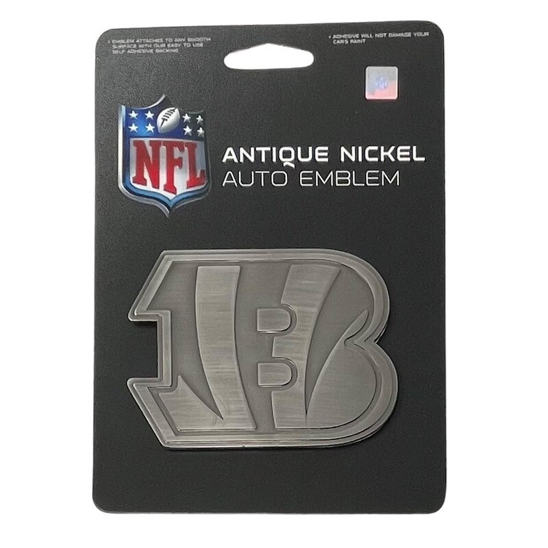 Cincinnati Bengals Antique Nickel Auto Emblem