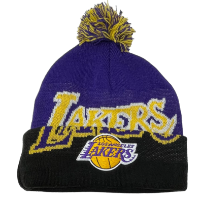 Los Angeles Lakers Men’s Mitchell & Ness Cuffed Pom Knit Hat
