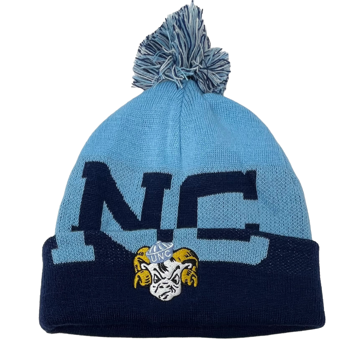 North Carolina Tar Heels Men’s Mitchell & Ness Cuffed Pom Knit Hat