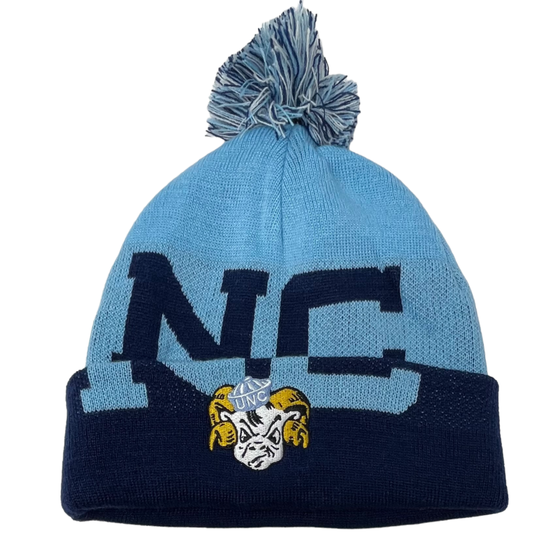 North Carolina Tar Heels Men’s Mitchell & Ness Cuffed Pom Knit Hat