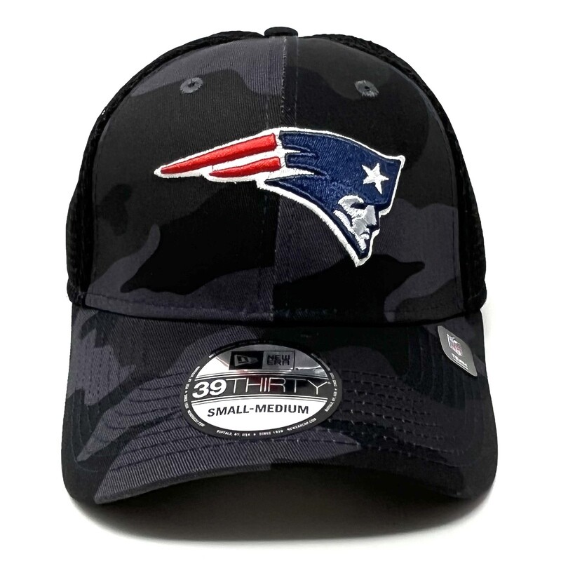 New England Patriots Men’s Black Camo New Era 39Thirty Flex Fit Hat