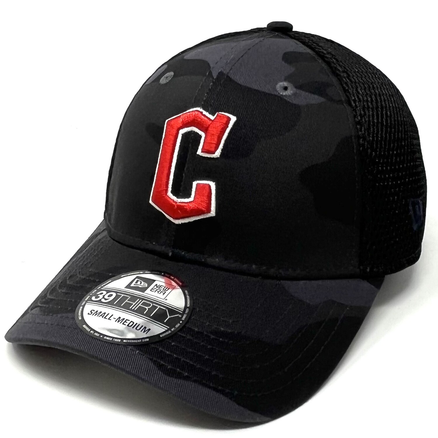 Cleveland Guardians Men’s Black Camo New Era 39Thirty Flex Fit Hat