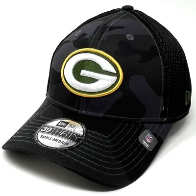 Green Bay Packers Men’s Black Camo New Era 39Thirty Flex Fit Hat