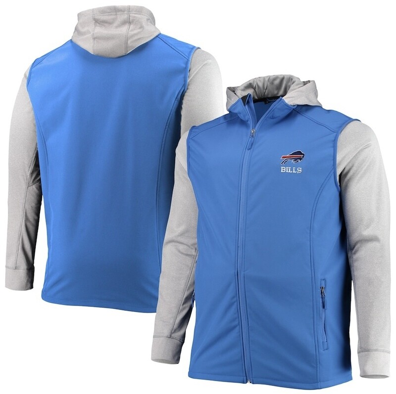 Buffalo Bills Men’s Royal/Gray Big & Tall Alpha Full-Zip Hoodie Jacket