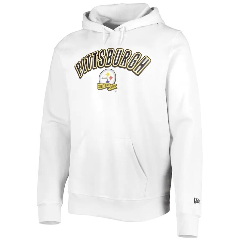 Pittsburgh Steelers Men's Cream New Era Sideline Hoodie Pittsburgh Steelers Men's Cream New Era Sideline Hoodie