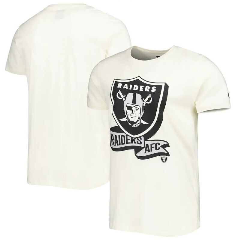 Las Vegas Raiders Men’s New Era Cream Sideline Chrome T-Shirt