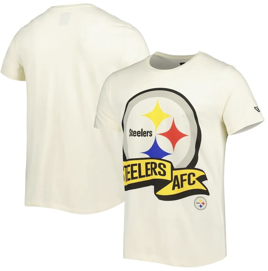 Pittsburgh Steelers Men’s New Era Cream Sideline Chrome T-Shirt