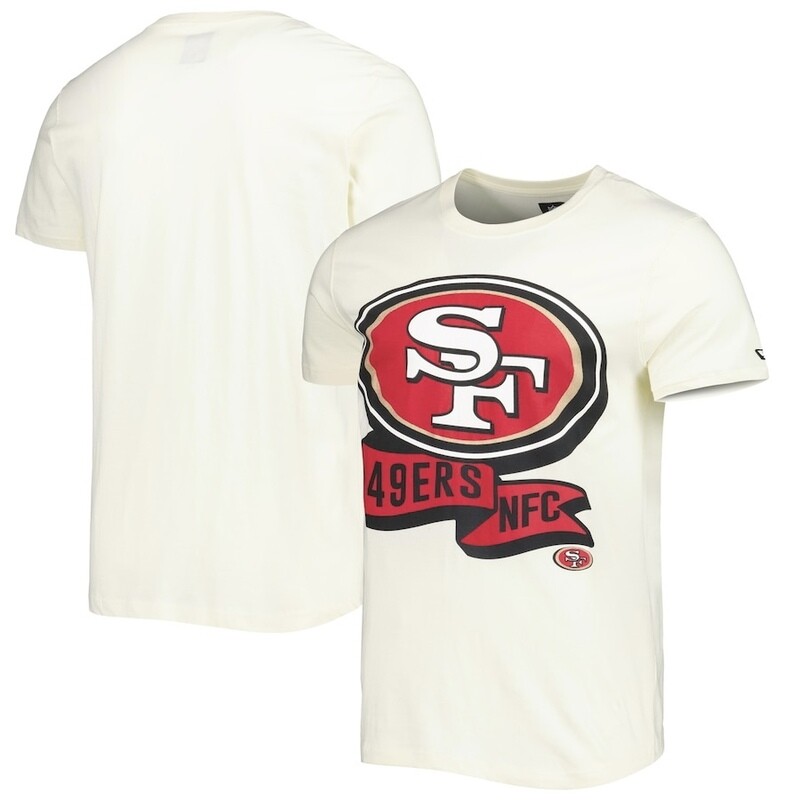 San Francisco 49ers Men’s New Era Cream Sideline Chrome T-Shirt