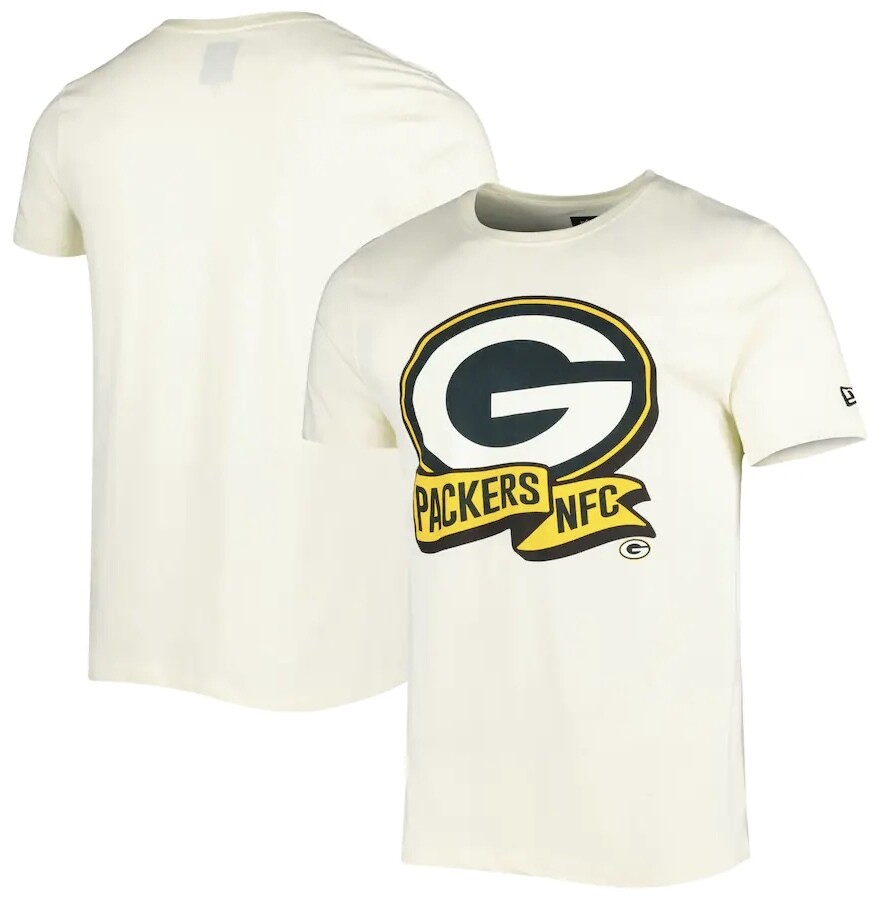 Green Bay Packers Men’s New Era Cream Sideline Chrome T-Shirt