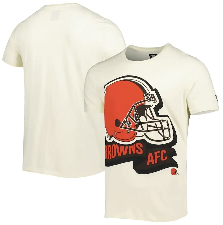 Cleveland Browns Men’s New Era Cream Sideline Chrome T-Shirt