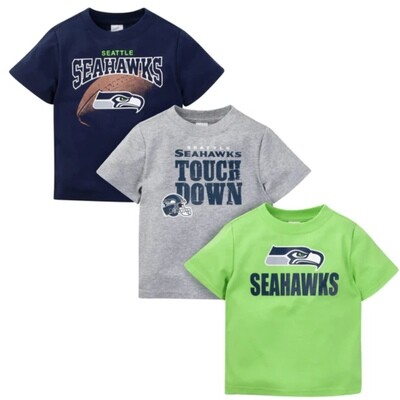 Seattle Seahawks Boys Baby & Toddler 3-Pack Short Sleeve Shirts
