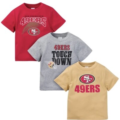 San Francisco 49ers Boys Baby & Toddler 3-Pack Short Sleeve Shirts