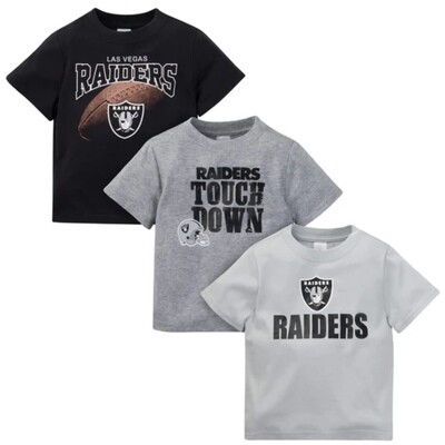 Las Vegas Raiders Boys Baby & Toddler 3-Pack Short Sleeve Shirts