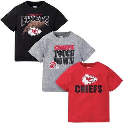 Kansas City Chiefs Boys Baby & Toddler 3-Pack Short Sleeve Shirts