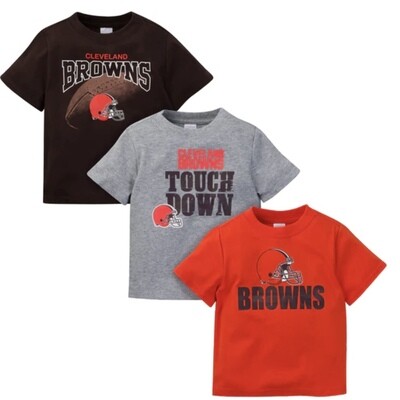 Cleveland Browns Boys Baby & Toddler 3-Pack Short Sleeve Shirts