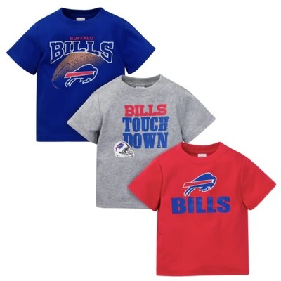 Buffalo Bills Boys Baby & Toddler 3-Pack Short Sleeve Shirts