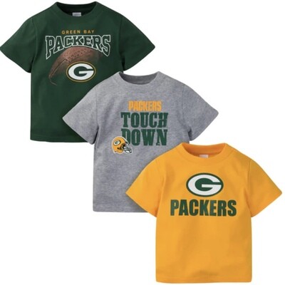 Green Bay Packers Boys Baby & Toddler 3-Pack Short Sleeve Shirts