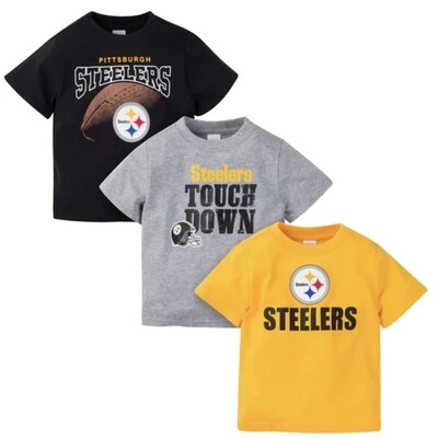 Pittsburgh Steelers Boys Baby & Toddler 3-Pack Short Sleeve Shirts
