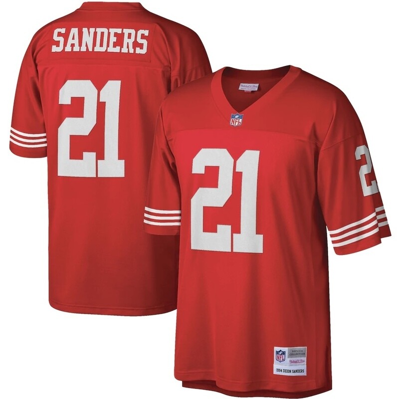 San Francisco 49ers Deion Sanders 1994 Red Men's Mitchell & Ness Legacy Jersey