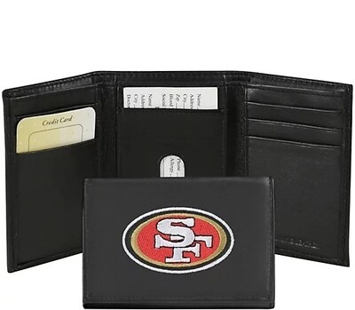 San Francisco 49ers Leather Embroidered Tri-Fold Wallet