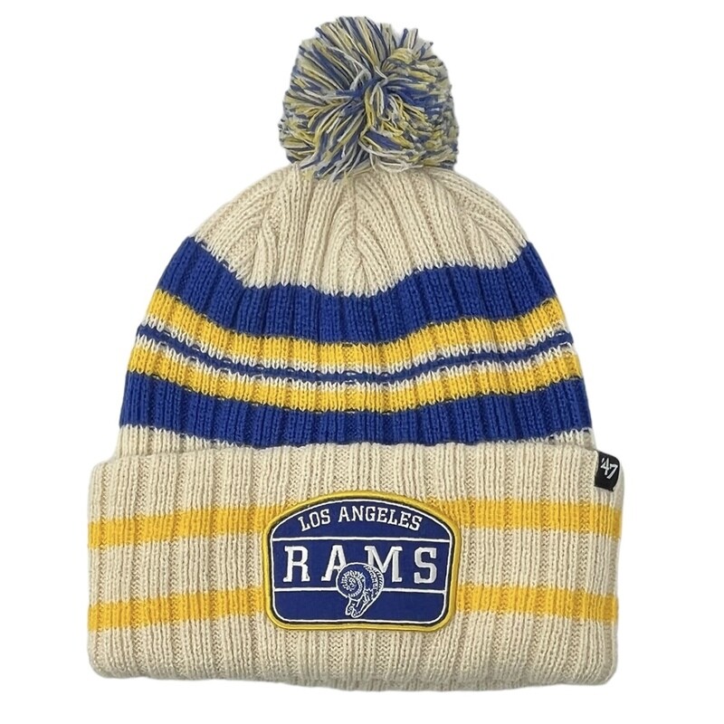 Los Angeles Rams Men's 47 Natural Cuffed Pom Knit Hat