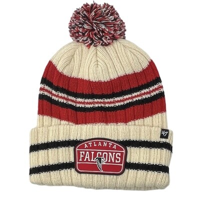 Atlanta Falcons Men's 47 Natural Cuffed Pom Knit Hat