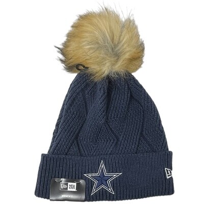 Dallas Cowboys Women’s New Era Luxe Snowy Cuffed Pom Knit Hat