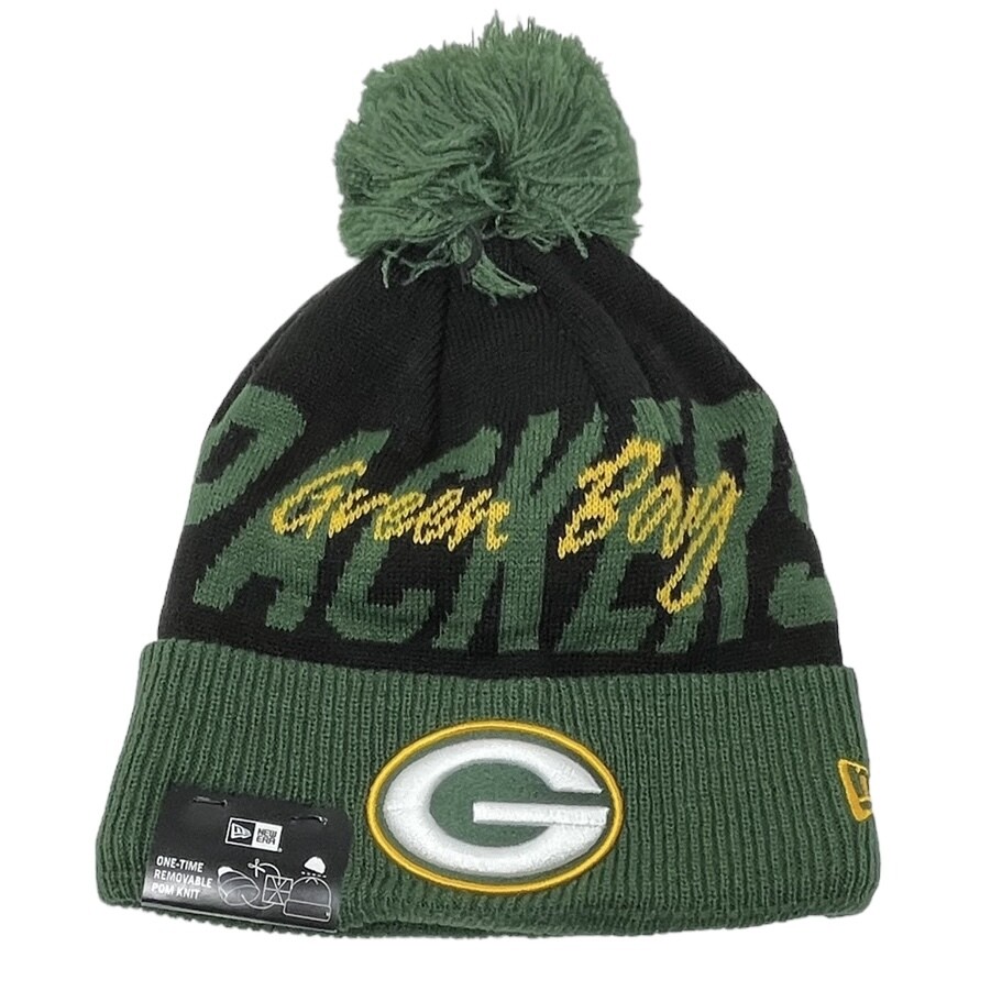 Green Bay Packers Men’s New Era Confident Knit Pom Hat