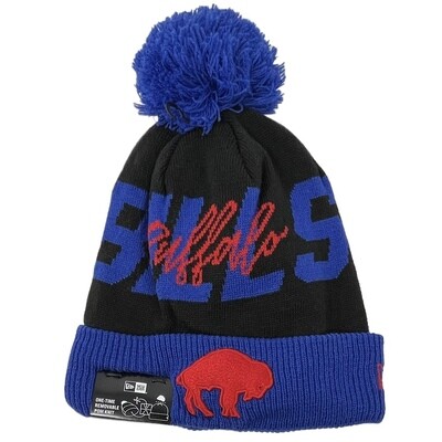 Buffalo Bills Retro Men’s New Era Confident Knit Pom Hat