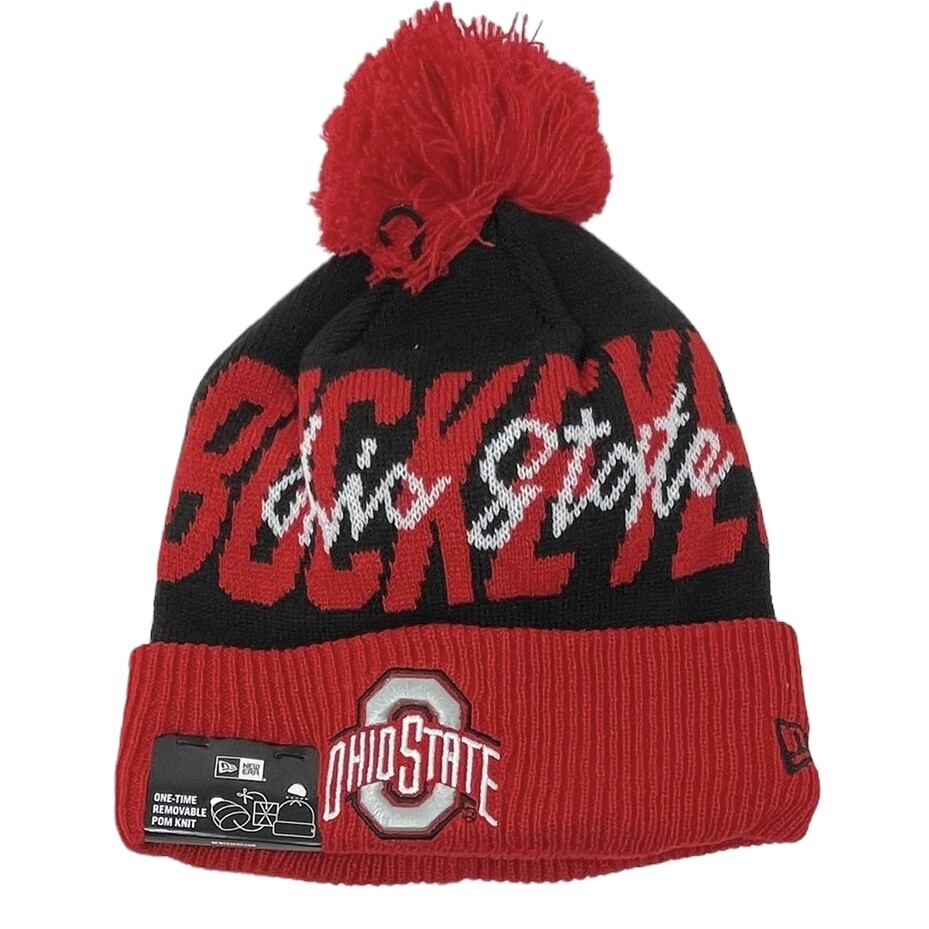 Ohio State Buckeyes New Era Confident Knit Pom Hat