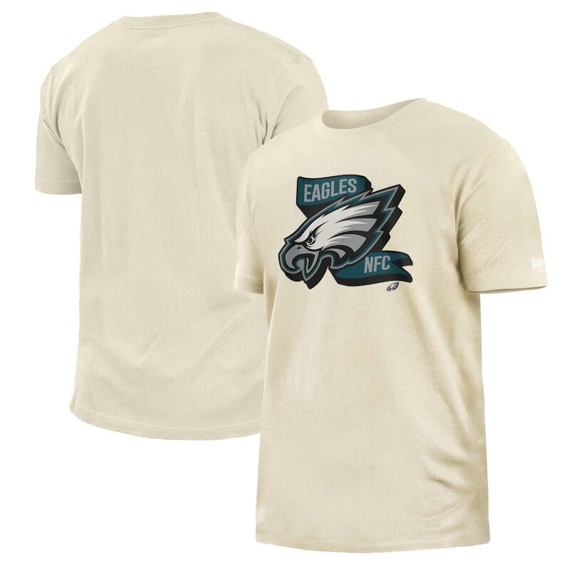 Philadelphia Eagles Men’s New Era Cream Sideline Chrome T-Shirt