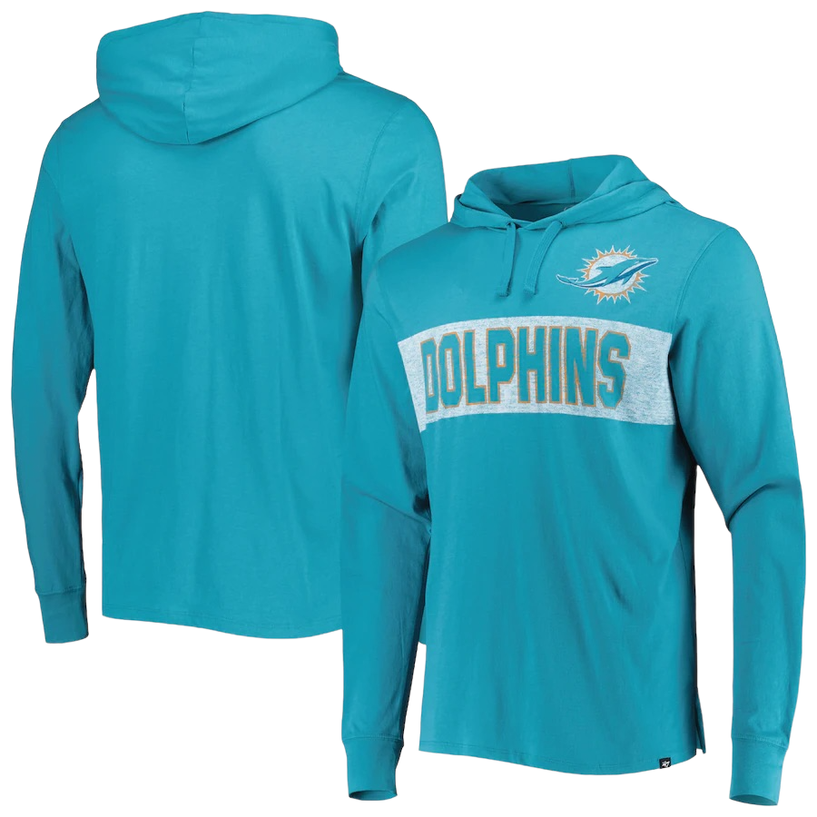Miami Dolphins Men’s Oceanic Teal 47 Field Franklin Pullover Hoodie