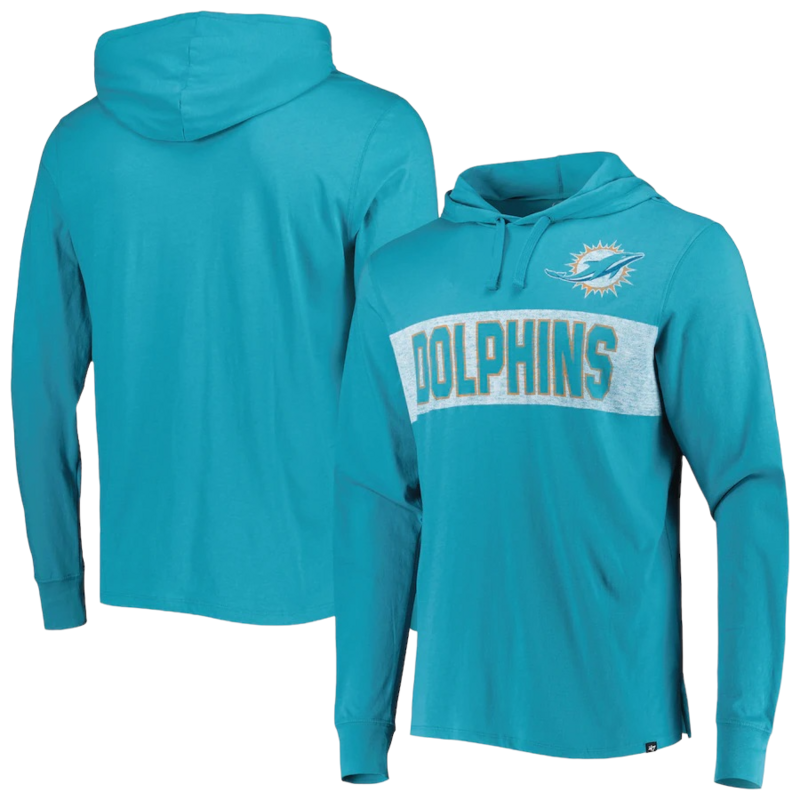 Miami Dolphins Men’s Oceanic Teal 47 Field Franklin Pullover Hoodie