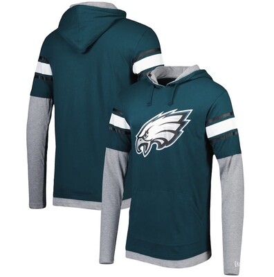 Philadelphia Eagles Men’s Midnight Green New Era Long Sleeve Hoodie T-Shirt Philadelphia Eagles Men’s Midnight Green New Era Long Sleeve Hoodie T-Shirt