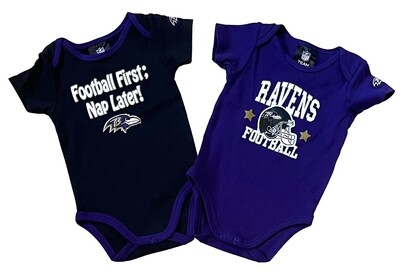 Baltimore Ravens Gerber Baby 2 pc. Short Sleeve Onesie Baltimore Ravens Gerber Baby 2 pc. Short Sleeve Onesie