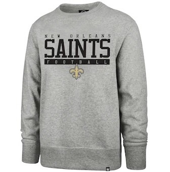 New Orleans Saints Men's Slate Grey 47 Brand Headline Crewneck Sweatshirt