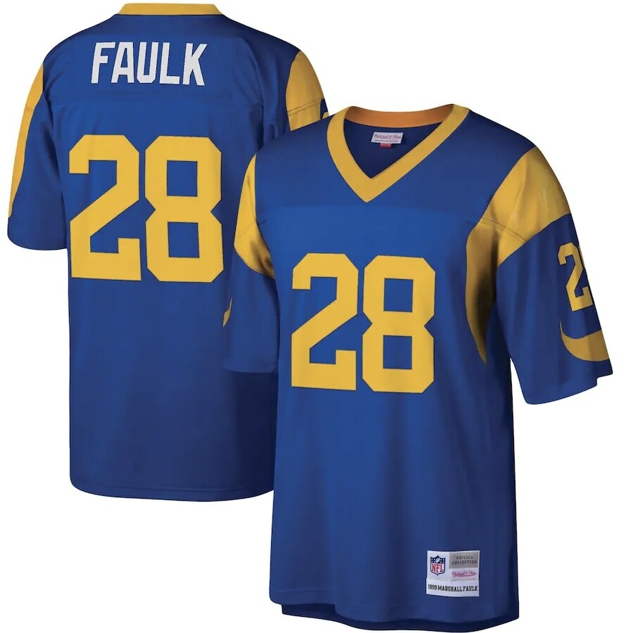 Los Angeles Rams Marshall Faulk 1999 Royal Blue Mitchell & Ness Men's Legacy Jersey