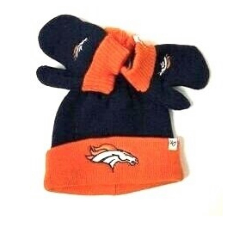 Denver Broncos 47 Brand Baby Knit Hat & Mittens Denver Broncos 47 Brand Baby Knit Hat & Mittens