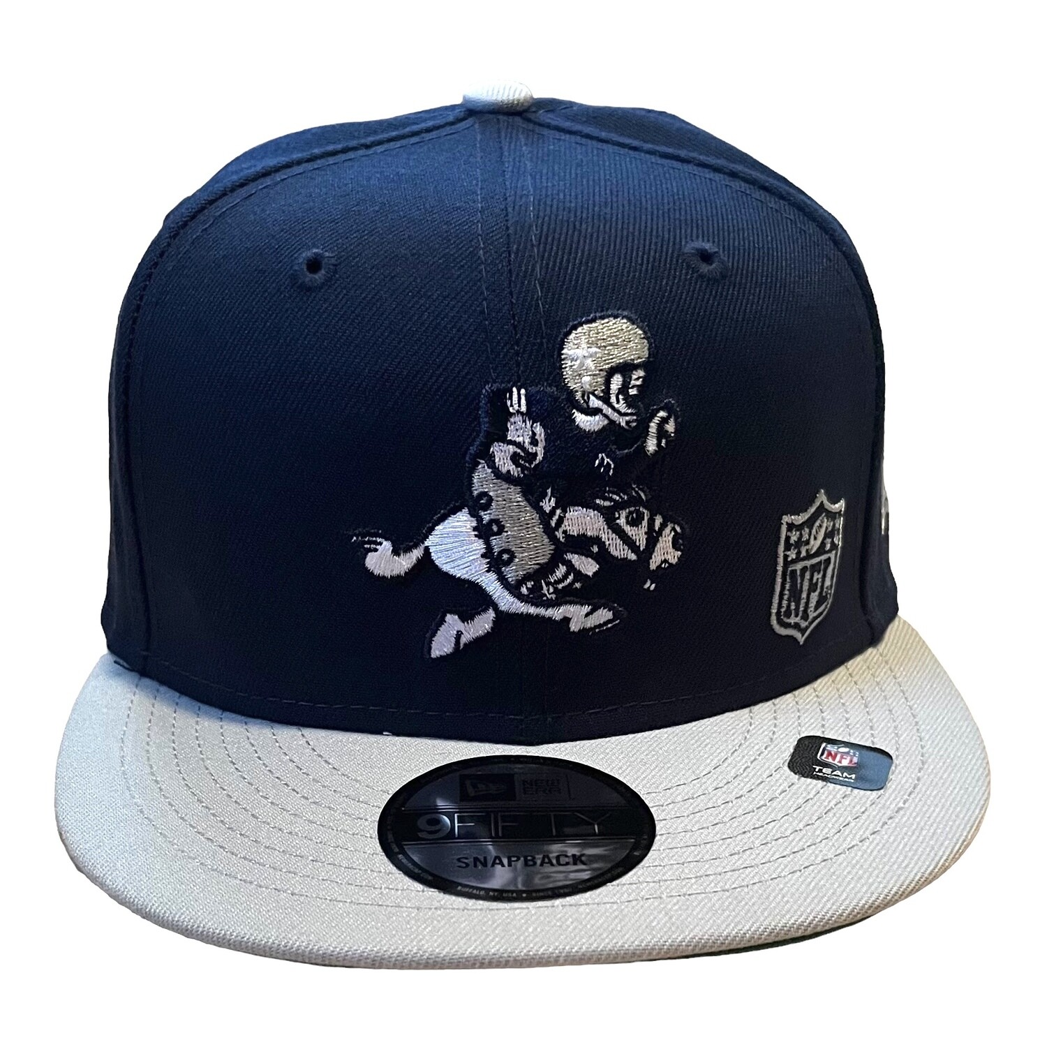 Dallas Cowboys New Era Blue And White 9FIFTY Snapback Hat Cap Flat